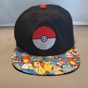 Pokémon Pokeball Snapback Cap Adult Adjustable 2015 Black Hat